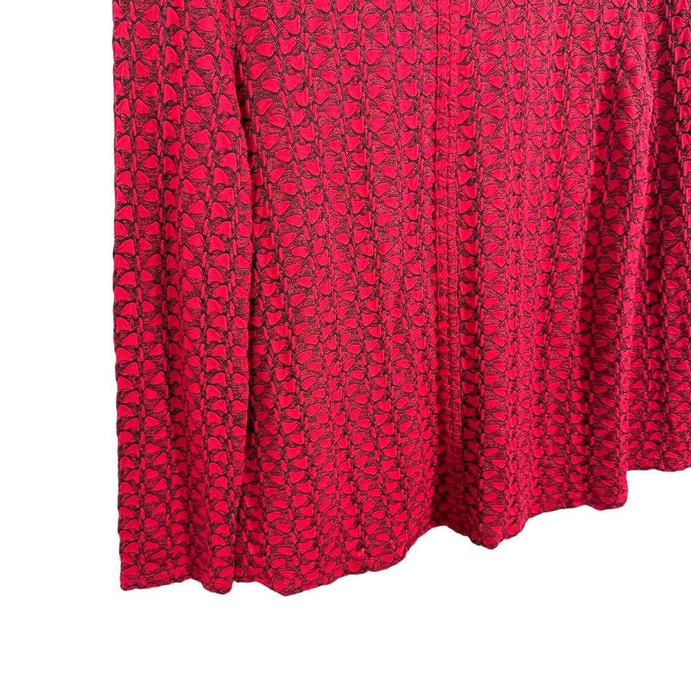 Habitat Sz Medium Red Wearable Art to Wear Artsy Blouse Shirt Top Christmas - Picture 4 of 8